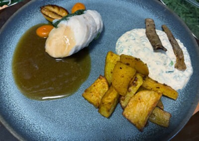 Skrei mit Kartoffelscheiben