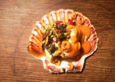 Muscheln und Krabben-Dessert