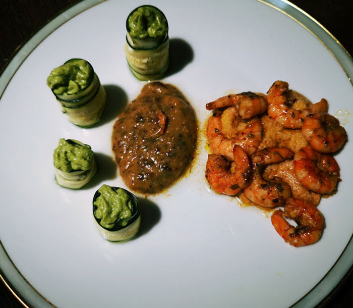 Zucchini und Garnele